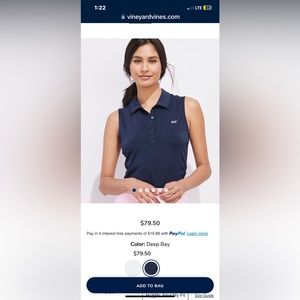 NWT vineyard vines sleeveless golf polo tennis